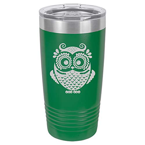 Red Double Wall Vacuum Insulated Stainless Steel Water Bottle Tumbler Travel Mug Owl Vintage 32 oz 